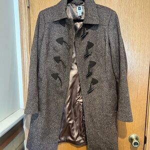 GAP Brown Herringbone Toggle Pea Coat